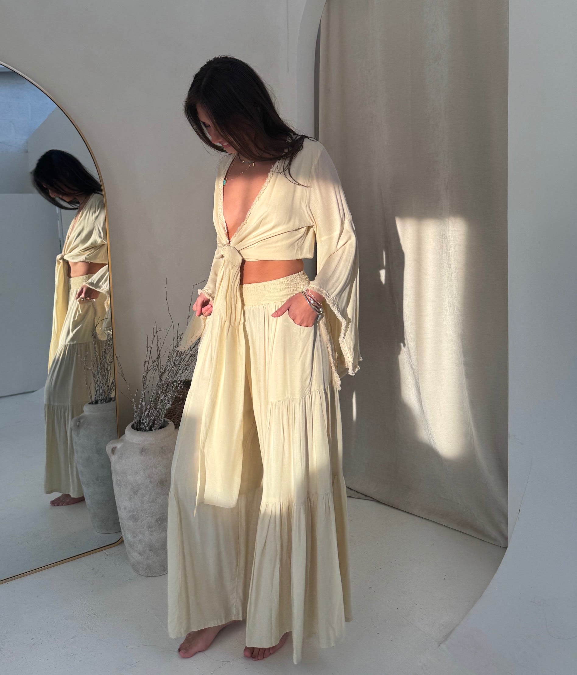 Pampita Island Lorena Kimono Top Cream