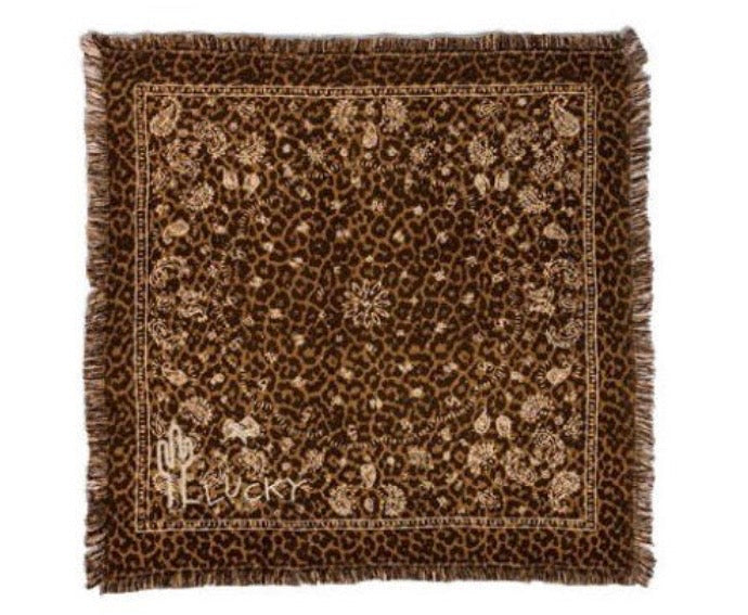 EMBROIDERED LEOPARD PRINT SCARF