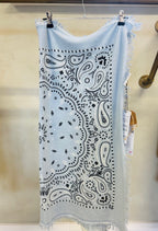 Ma Petit Capsule Wool Bandana Large Scarf Blue