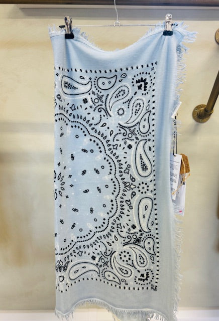 Ma Petit Capsule Wool Bandana Large Scarf Blue