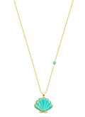 Talis Shell Pendant Necklace Turquoise