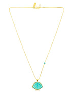 Talis Shell Pendant Necklace Turquoise