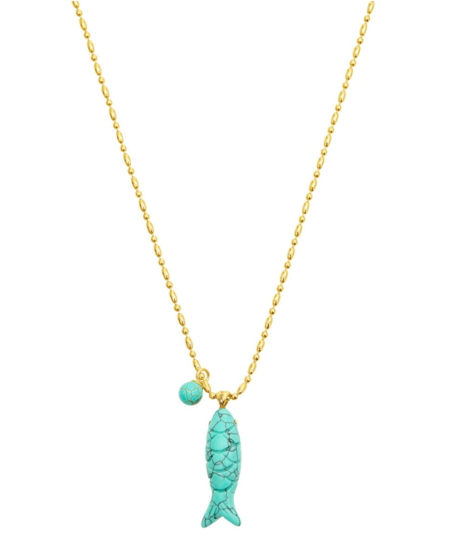 Talis Happy Fish Pendant Turquoise