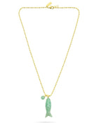 Talis Happy Fish Pendant Green Jade