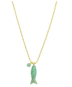Talis Happy Fish Pendant Green Jade