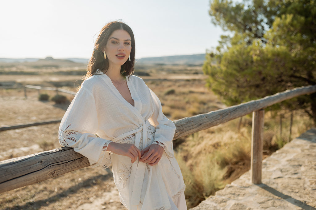 Piti Cuiti Palm Kimono Top