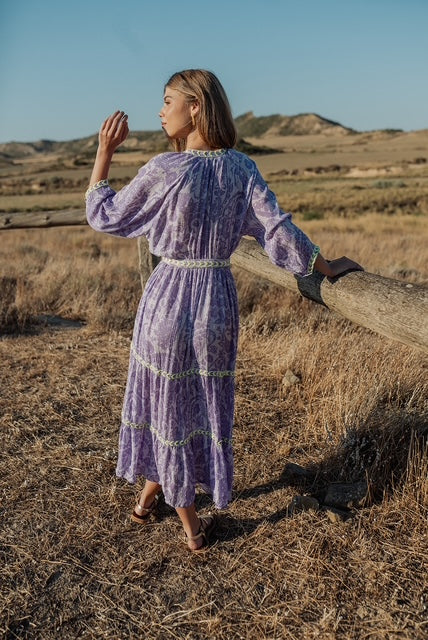 Piti Cuiti Lilac Palm Dress