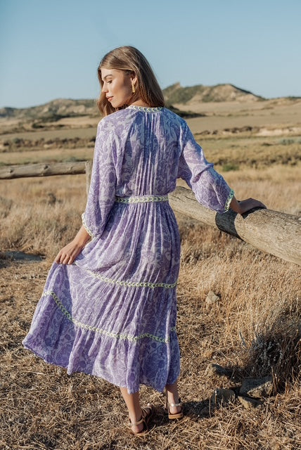 Piti Cuiti Lilac Palm Dress