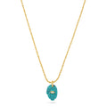 Talis Protective Hand Pendant Necklace- Turquoise