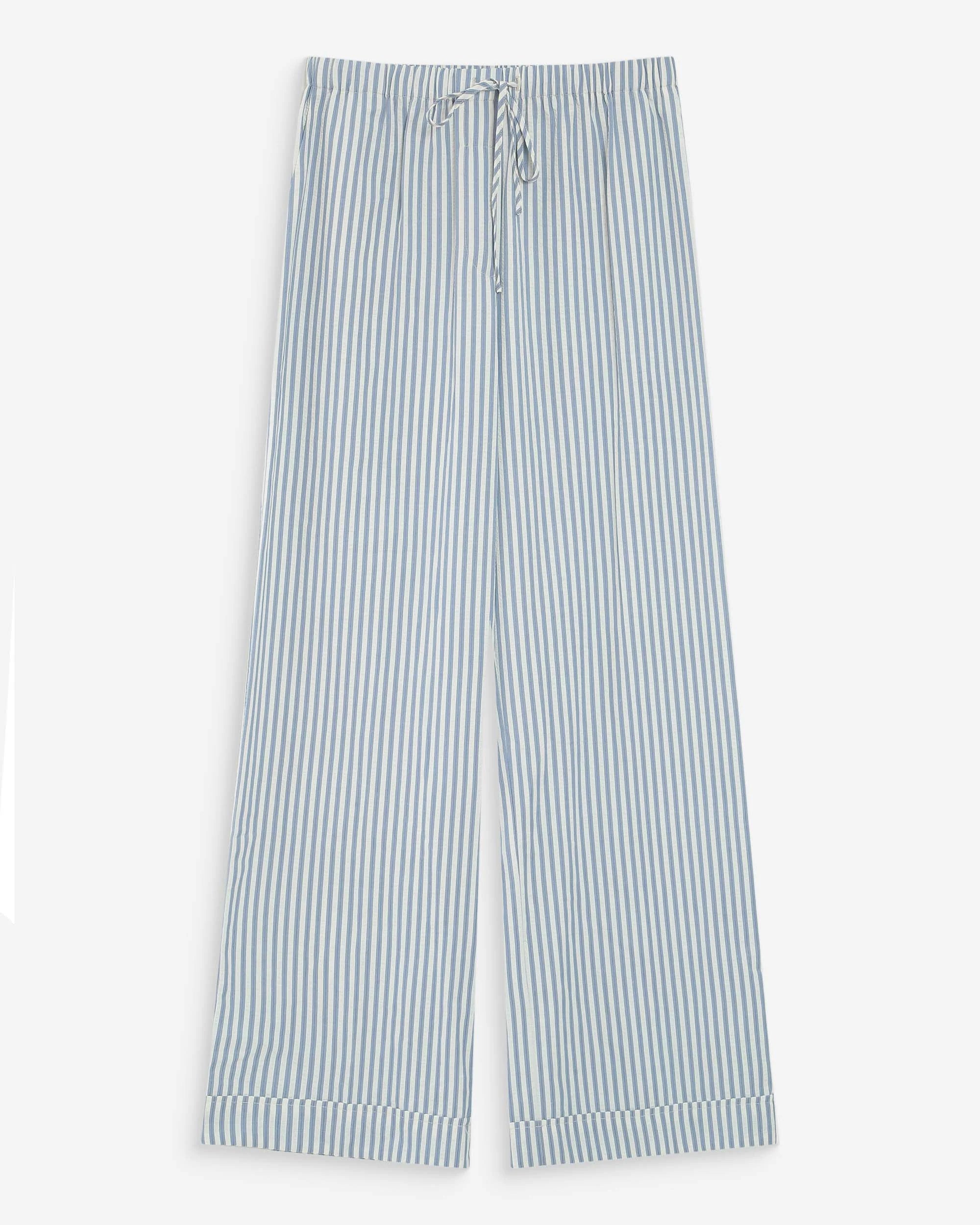 Grace & Mila Volute Seersucker Trouser Blue Stripe