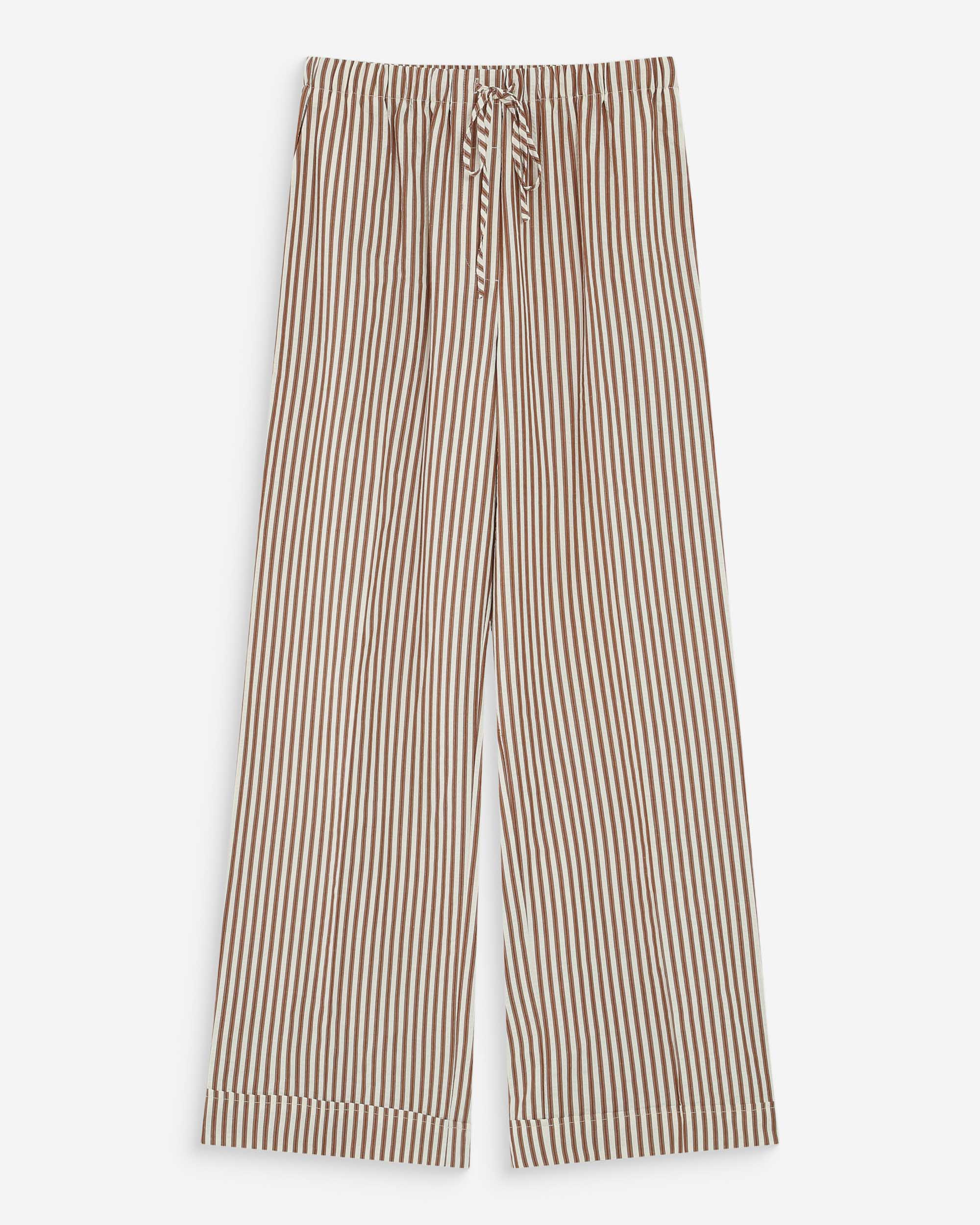 Grace & Mila Volute Seersucker Trouser Mocha Stripe