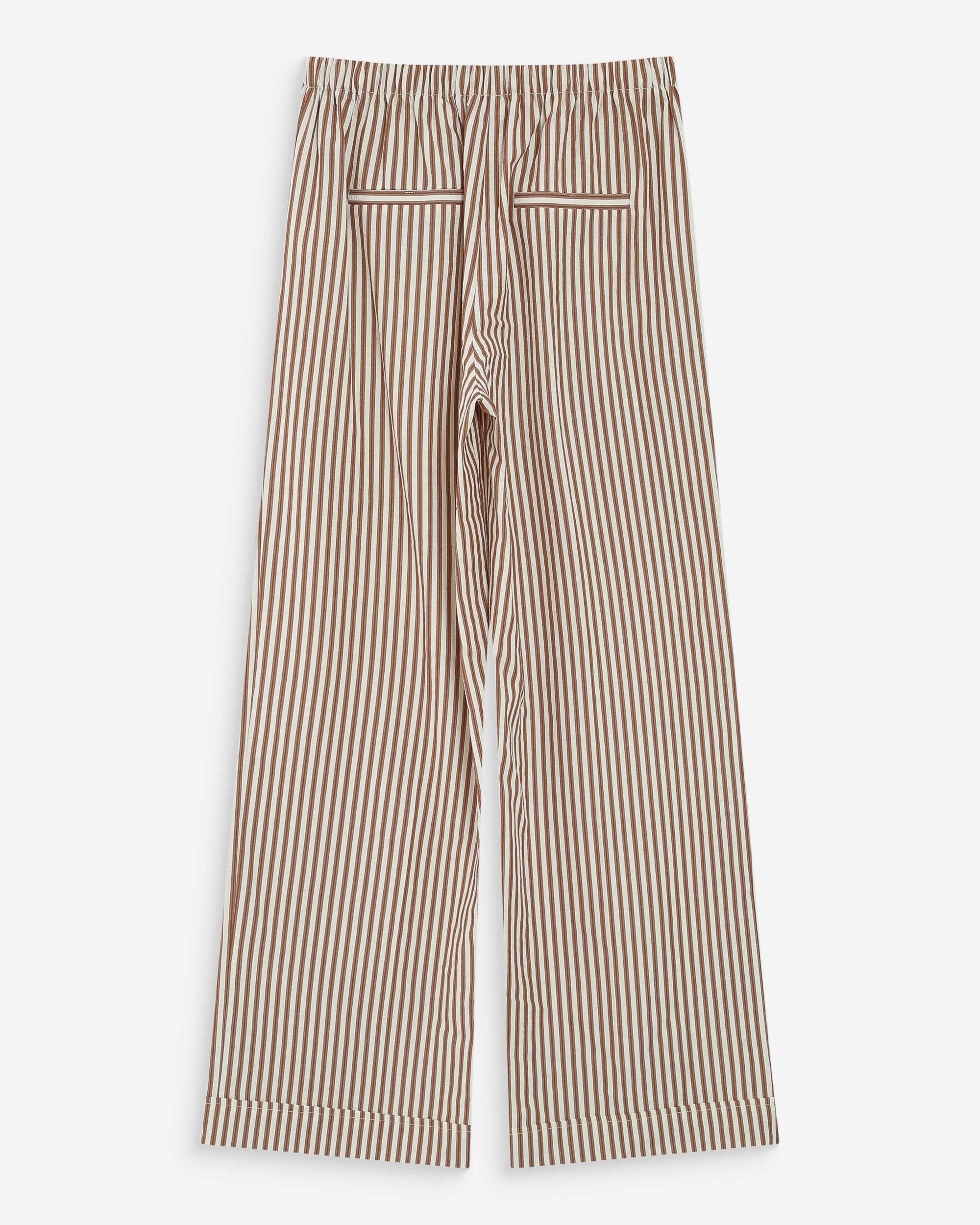 Grace & Mila Volute Seersucker Trouser Mocha Stripe