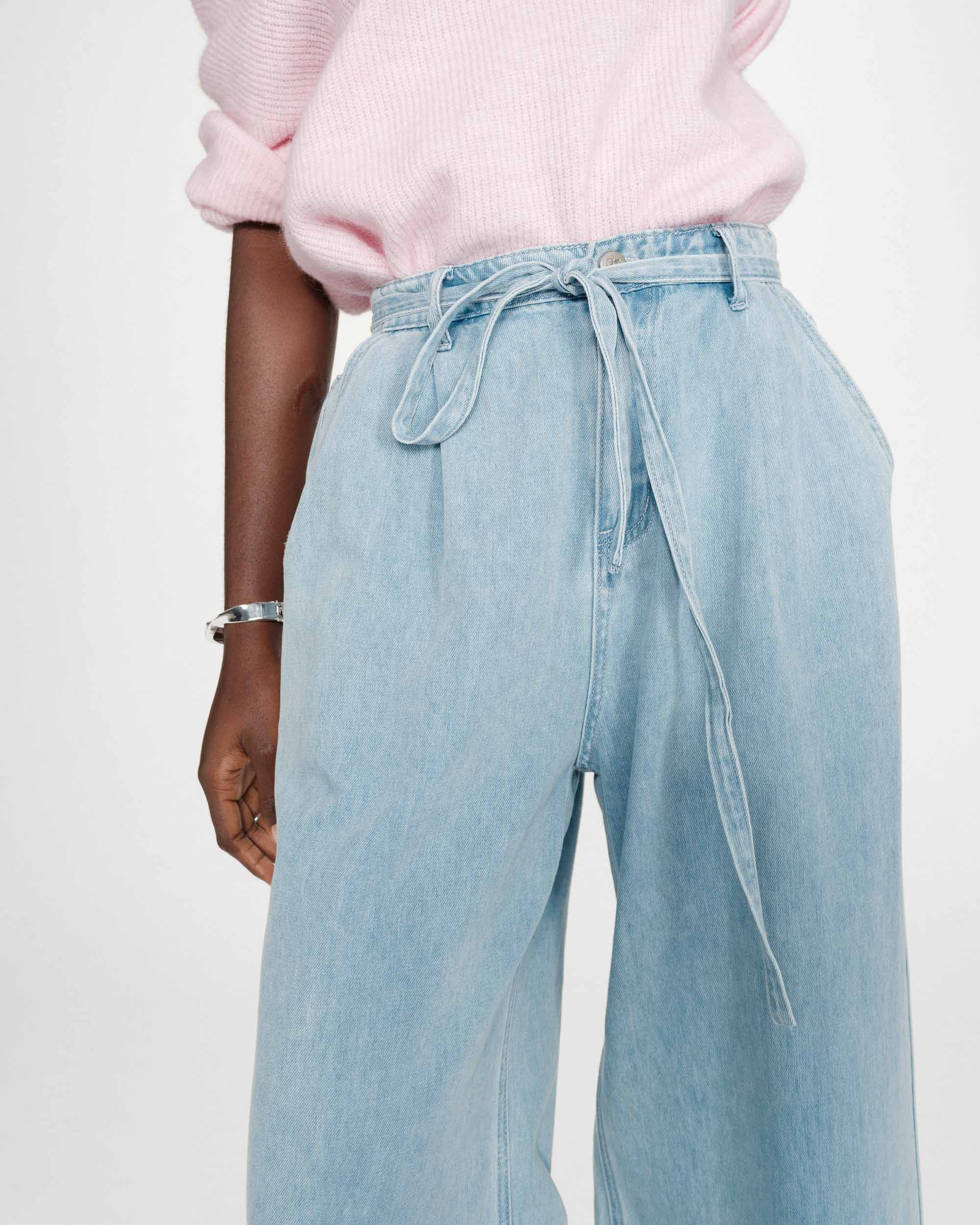 Grace & Mila Pompon Jeans Sky Blue