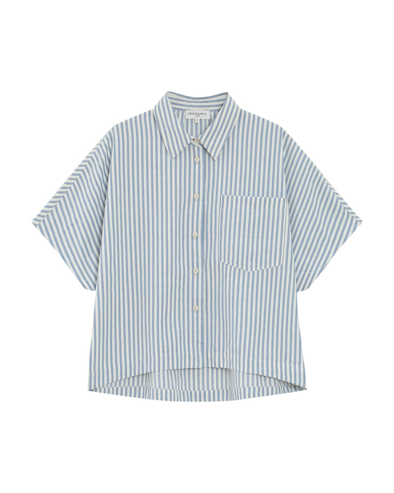 Grace and Mila Blue Stripe Vercia Shirt
