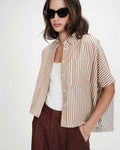 Grace and Mila Mocha Stripe Vercia Shirt