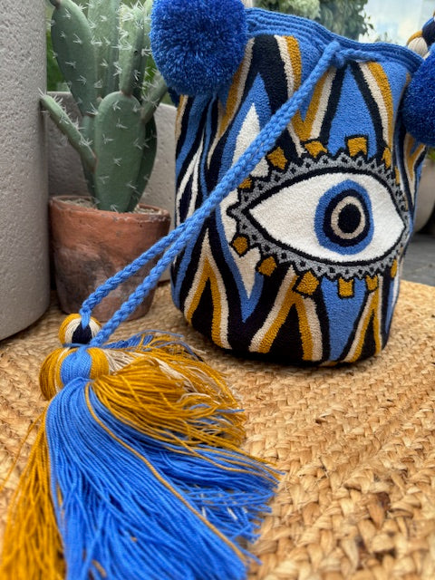 Symi Eye Bucket Bag Blue