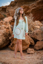 Pampita Island Blue Circle Twirl Dress