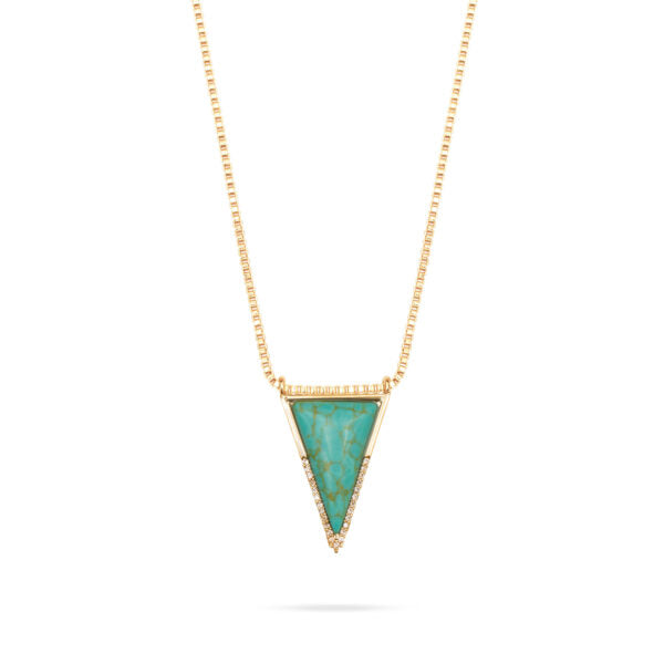 Talis Triangle Pendant Necklace- Turquoise
