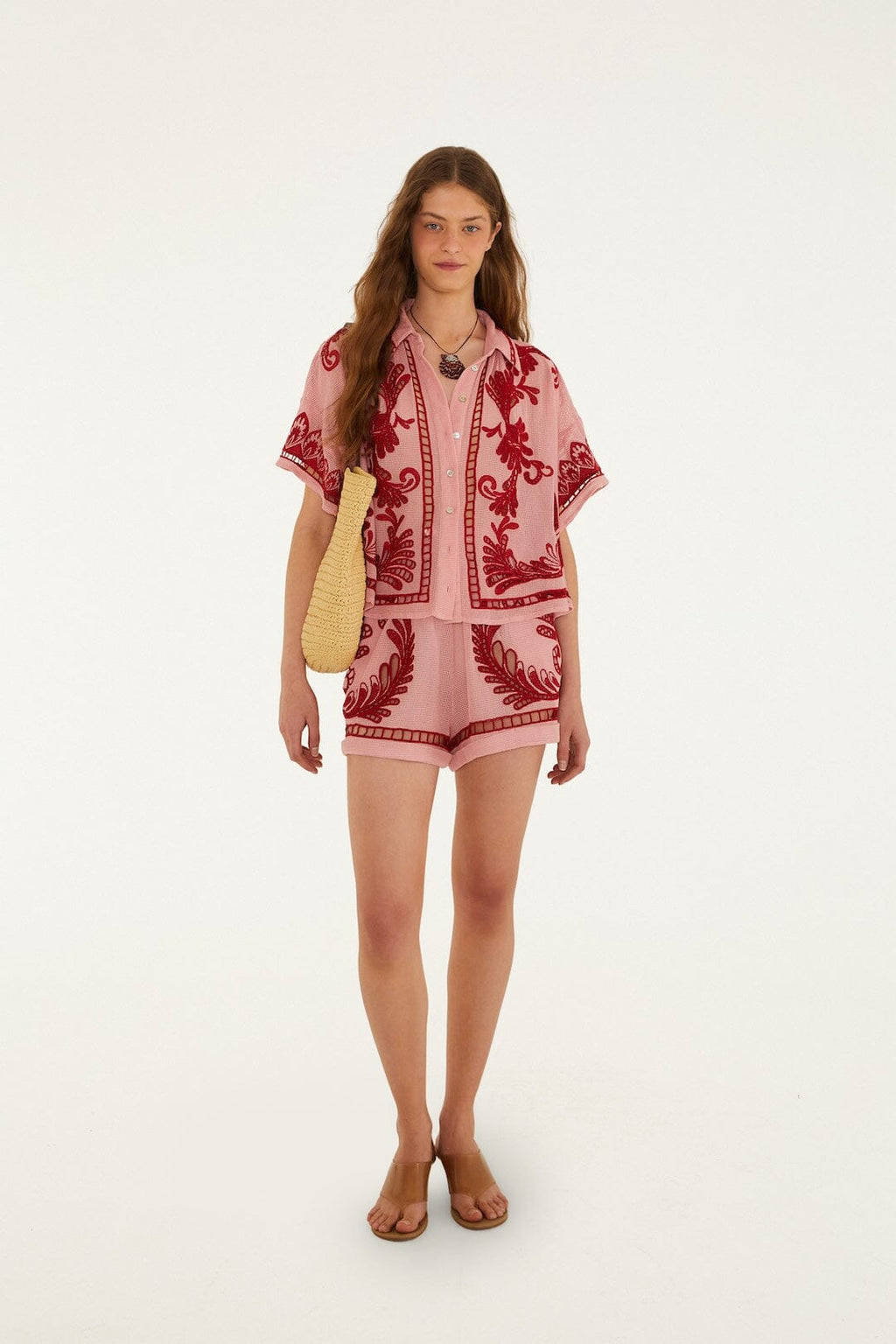 Farm Rio Arabesc Light Pink Shorts