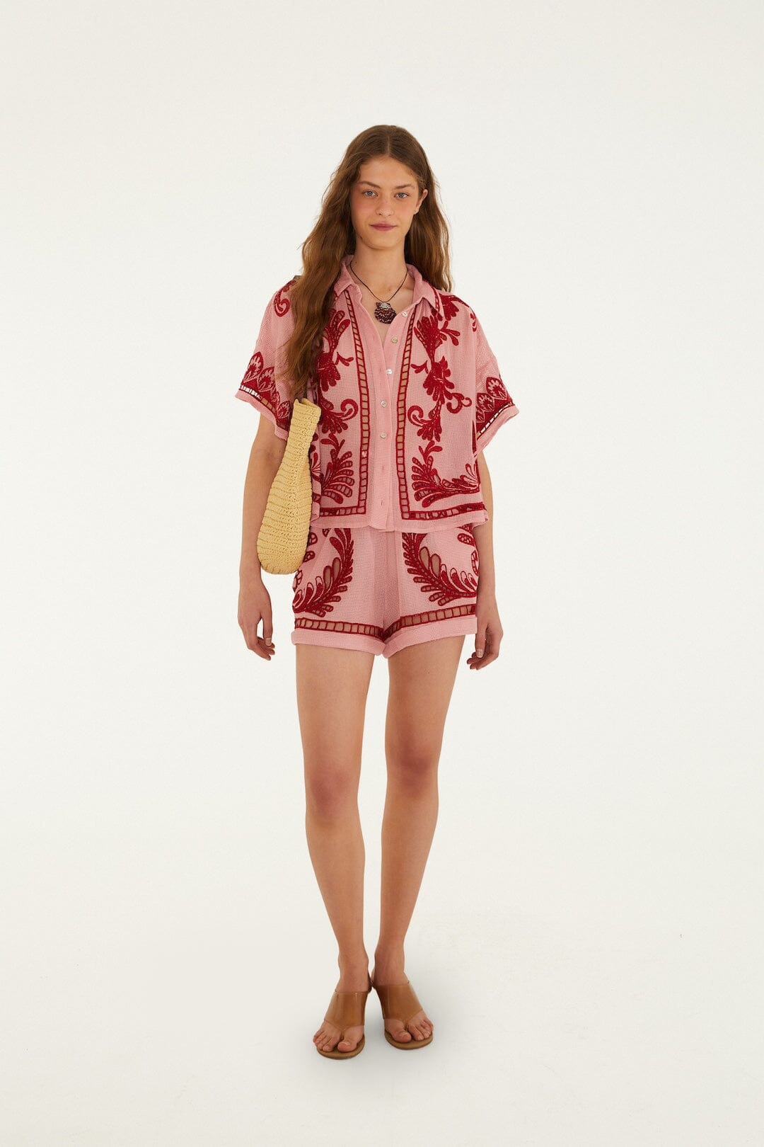 Farm Rio Arabesc Light Pink Shorts