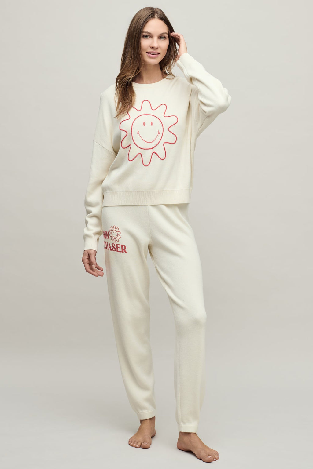 Barefoot Dreams Cotton Smiley World Sun & Stars Joggers