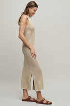 Barefoot Dreams Sunbleached Shell Motif Crew Midi Dress