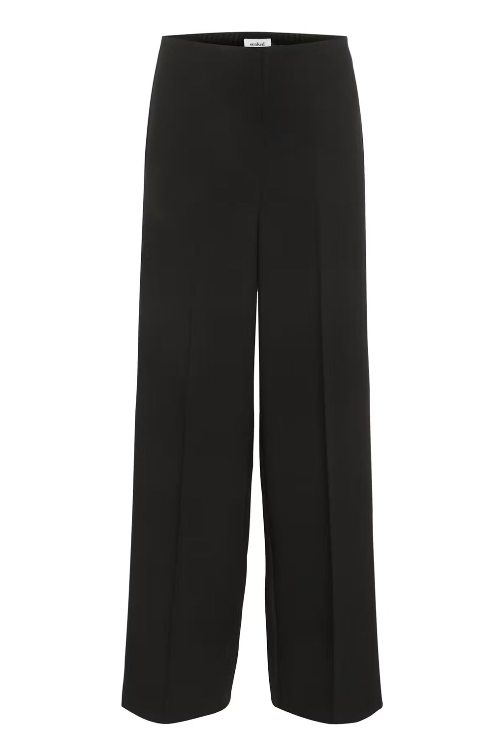 cut out black wide leg trouser front