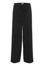 cut out black wide leg trouser front