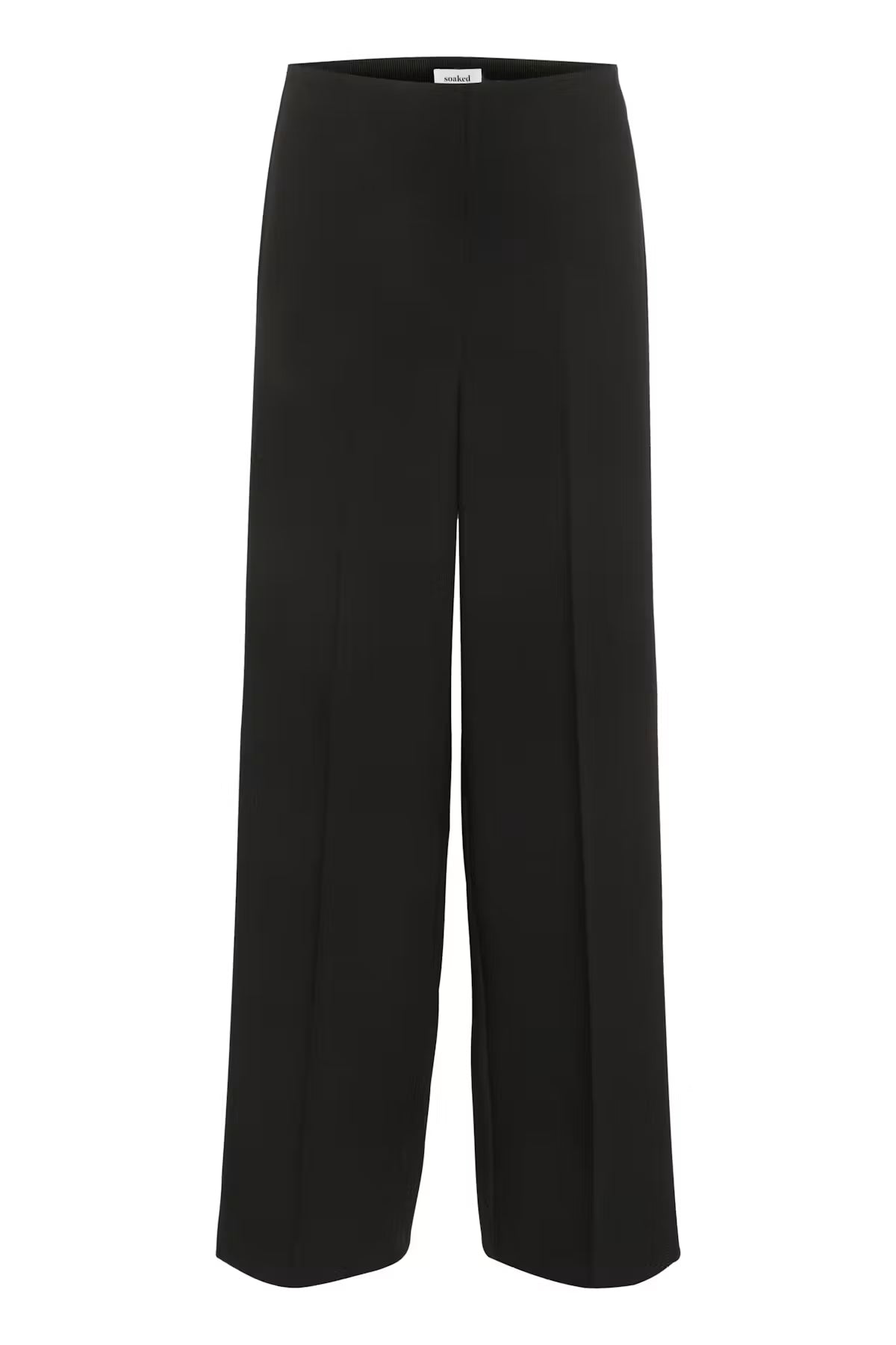 cut out black wide leg trouser front