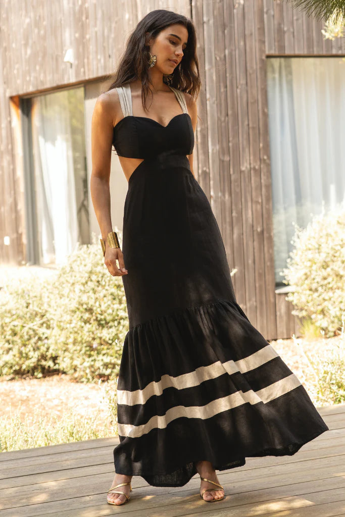 Sole Lisboa Marrakesh Black & Sand Dress