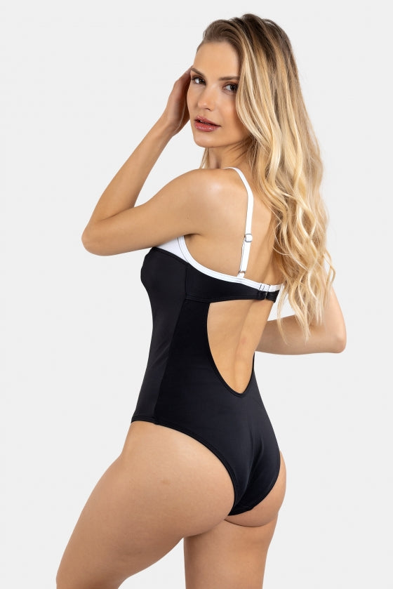 Free Society Contrast Swimsuit Black & White