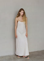 Marule & Love Linen Lola Gold Chain Dress Warm Sand