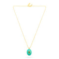 Talis Oval Pendant Necklace- Turquoise/Emerald
