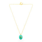 Talis Oval Pendant Necklace- Turquoise/Emerald