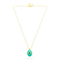 Talis Oval Pendant Necklace- Turquoise/Emerald