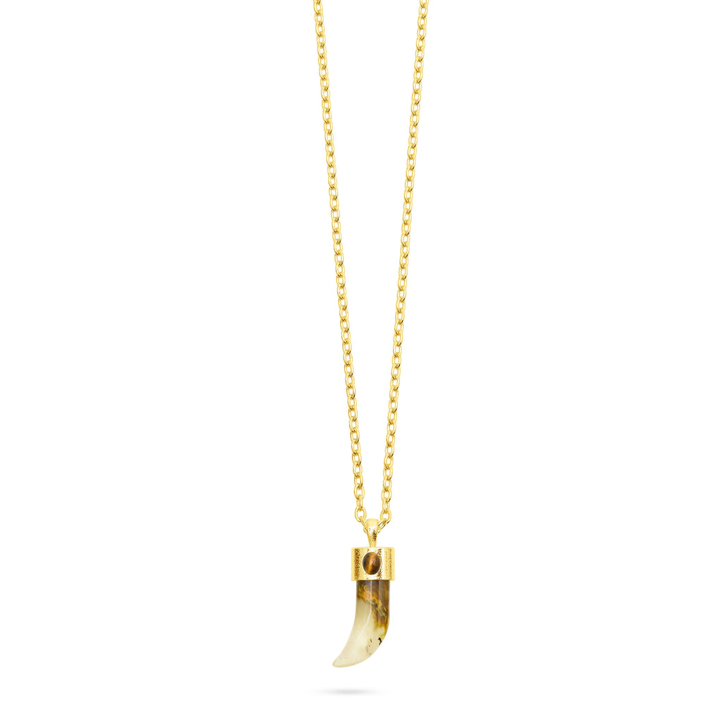 Talis Shark Tooth Pendant Necklace- Watermelon Skin