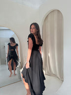 Pampita Island Saree dress Black