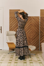Jaase Untamed Leopard Print Sabrina Maxi Dress