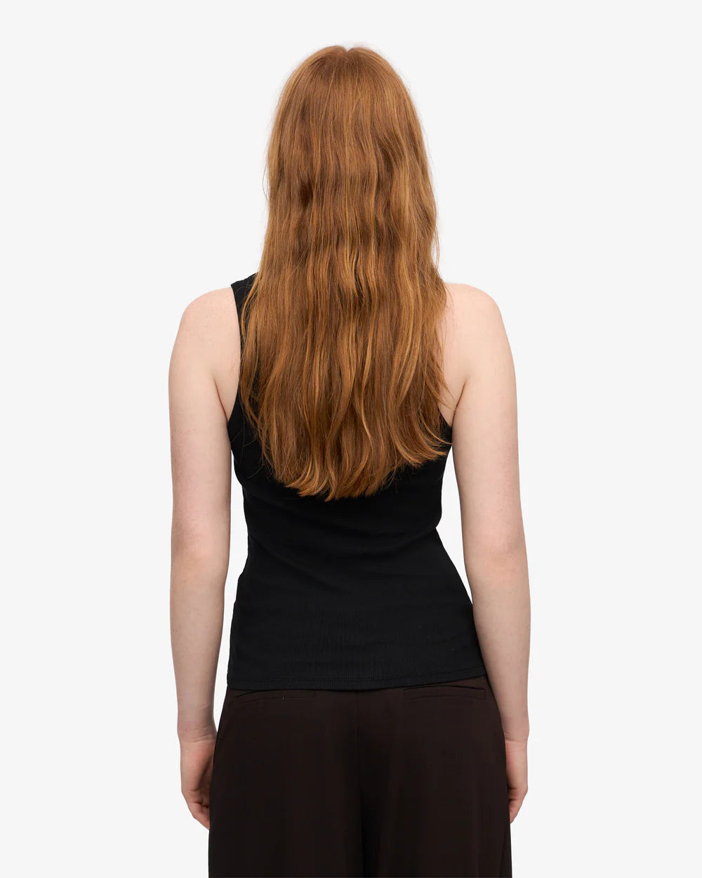 Colorful Standard Women Organic Rib Tank Top Deep Black