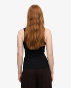 Colorful Standard Women Organic Rib Tank Top Deep Black