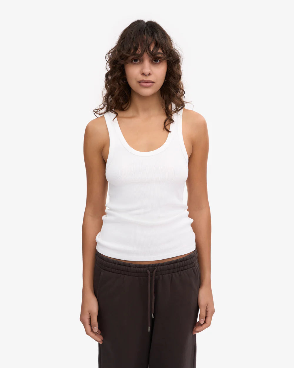 Colorful Standard Women Organic Rib Tank Top Optical White